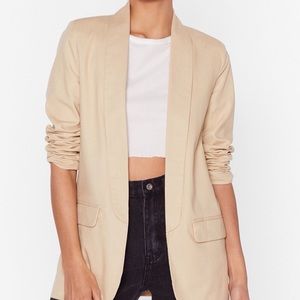 Oversized linen blazer